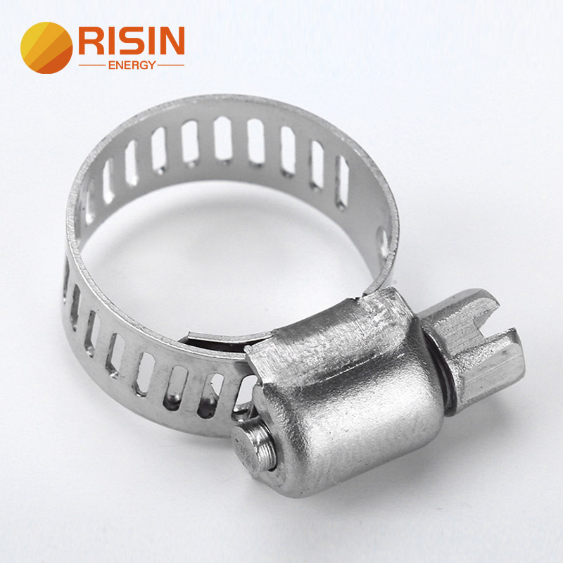 China 304 Stainless Steel Throat Band Cable Tie Width 12MM Tube Fixing Screw Reusable Returnable Metal Zip Tie factory and suppliers RISIN