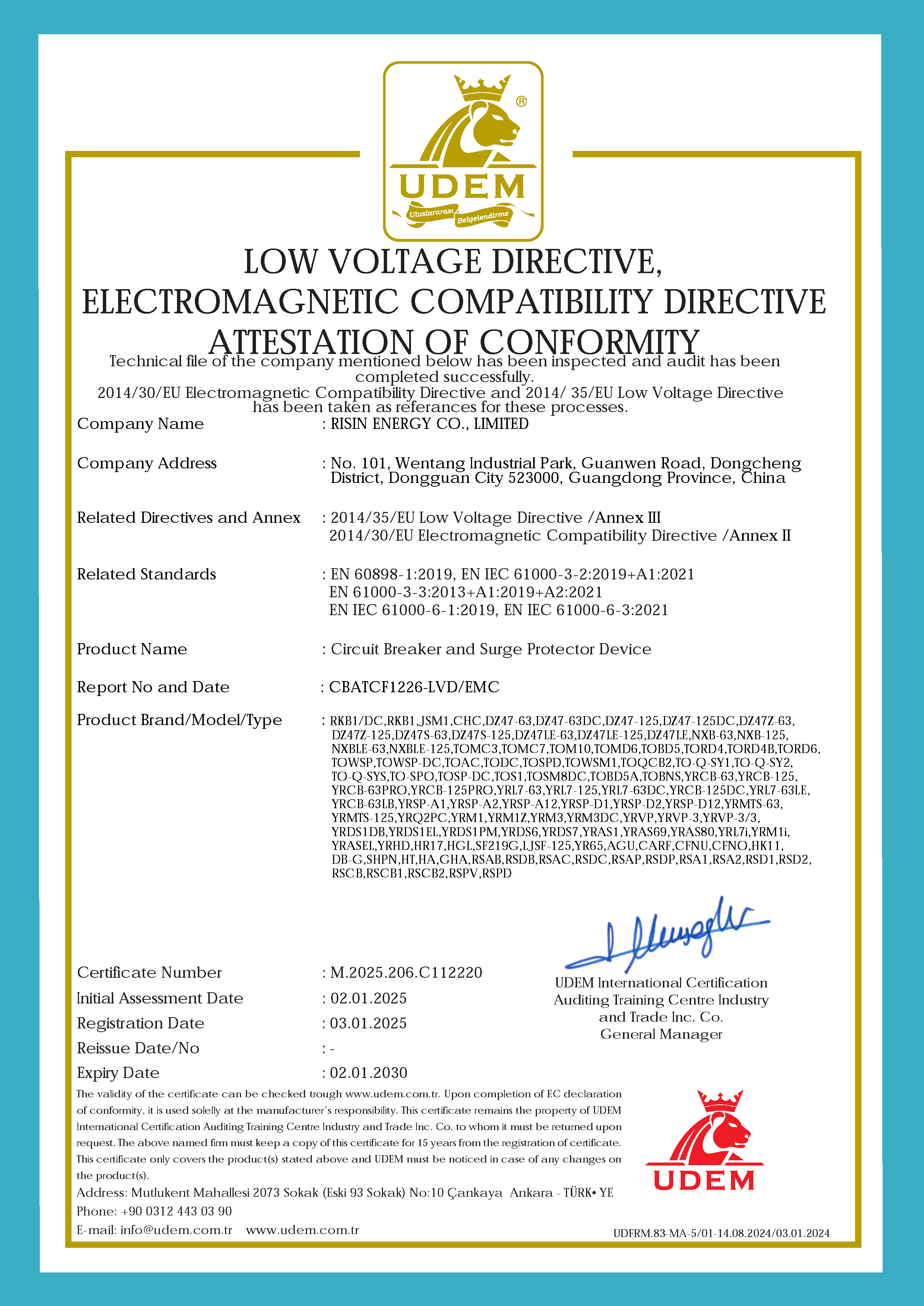 CE of Circuit Breaker-Risin